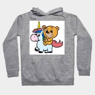 Cute Teddy Bear Riding a Unicorn Hoodie